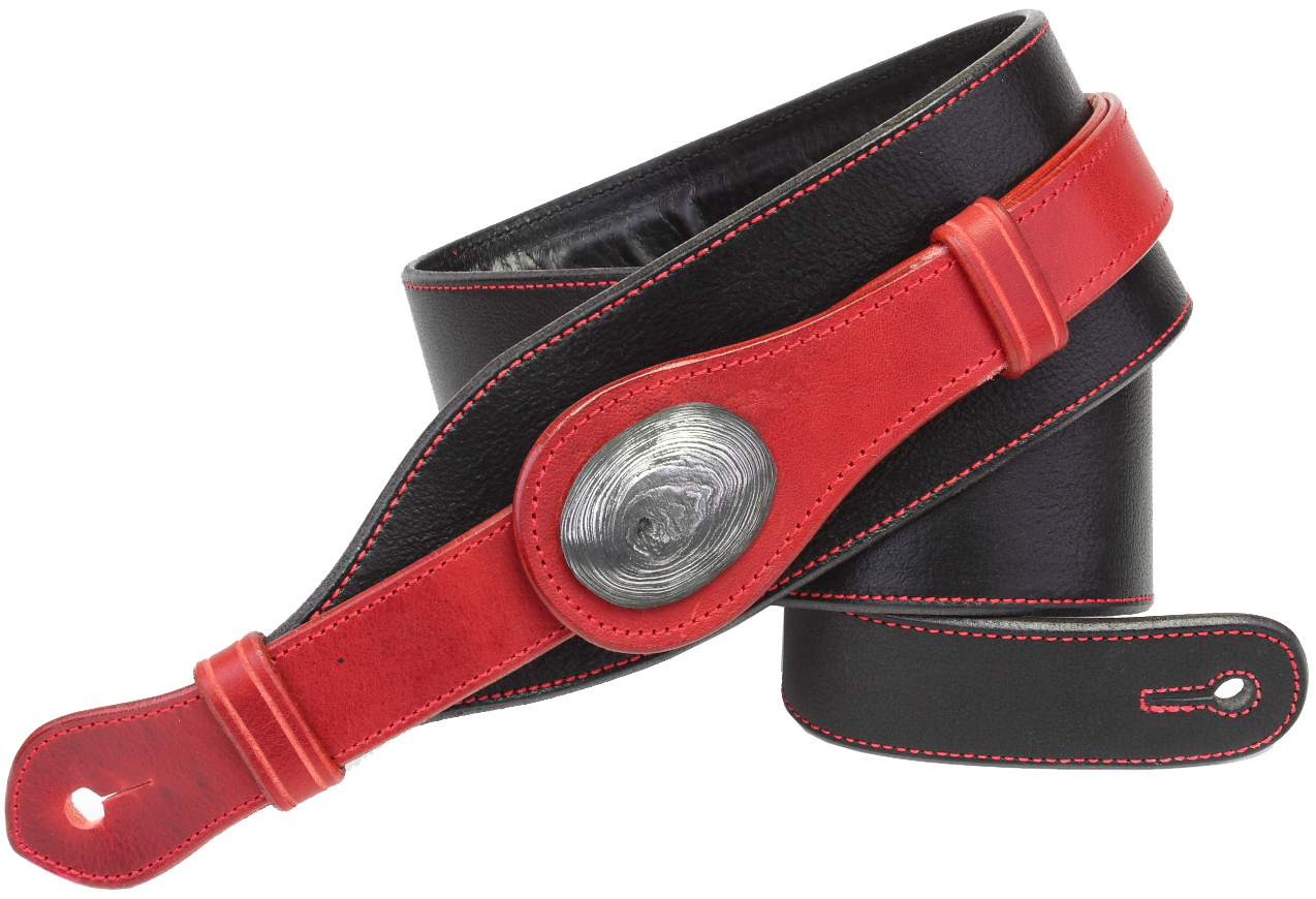 Kožený kytarový popruh  JIMMY Černý